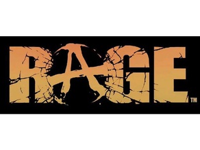 rage logotipo A impressão 3d apocalipse fps jogo id jogos pós-apocalíptica raiva wasteland 3d print model - Mito3D