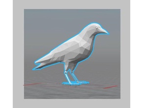 corvo merlo animali animale bird uccelli crow fortuna fortunato 3d print model - Mito3D