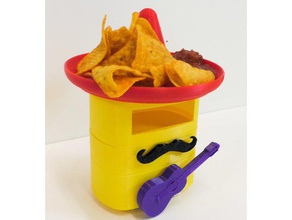 potatochip-e robotics chiperemix chip-e guitar mexican modular moustache robot sombrero 3d print model - Mito3D