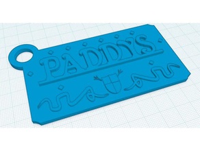 paddy's pub sign keychain keychains paddys 3d print model - Mito3D