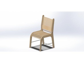 cadeira simpes model furniture 9mm chair mdf wood 3d print model - Mito3D