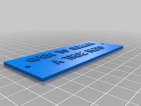 held plaque - Zubehör kundengebundene 3d print model - Mito3D