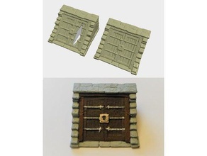 basement doors repaired destroyed games building dungeons dragons gaming miniature 28mm pathfinder tiles rpg prop 3d print model - Mito3D