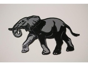 elephant 2d art 2 colore 25 d elefante multicolor safari 3d print model - Mito3D
