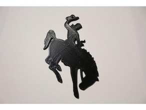 wyoming Pferd-Reiter-Plakette Schilder & logos 25 d 2d-Kunst Pferd plaque in wyoming-Reiter 3d print model - Mito3D