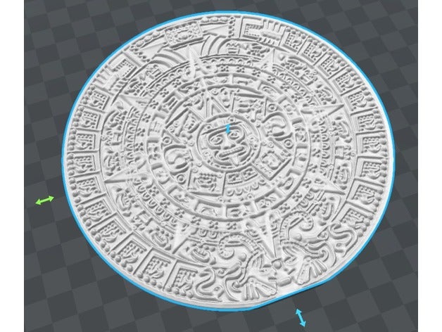 calendrier aztèque art artefact maya 3D print model - Mito3D