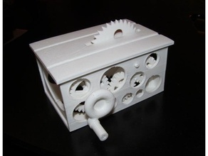 mini sega circolare v3 - quattro marce giocattoli meccanici manovella ingranaggio manuale visto tabella strumento giocattolo 3d print model - Mito3D