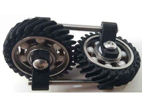 helical gears steampunk fidget mechanical toys 90 degree toy gear hatchbox petg 3d print model - Mito3D