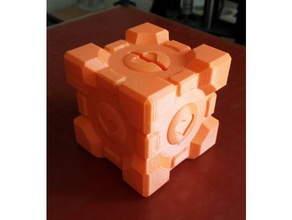 companion cube coin bank containers aperture portal 3d print model - Mito3D