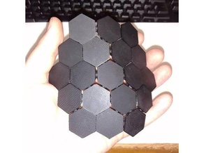 hexagonal de caucho bandas la armadura placa el traje cota malla cosplay hex hexágono 3d print model - Mito3D