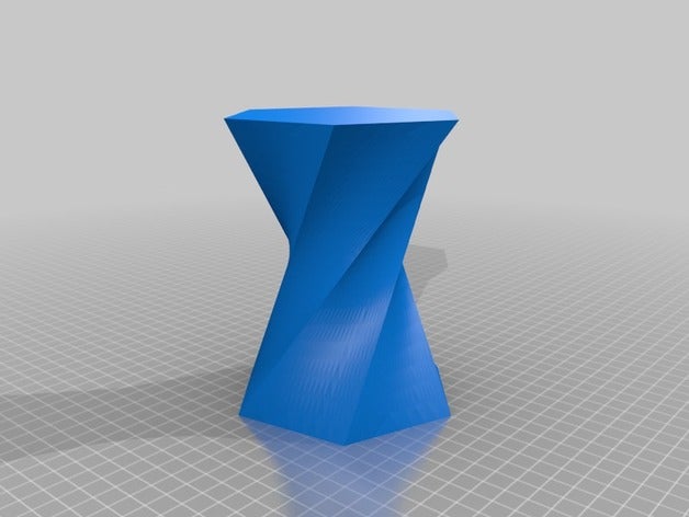 twisted esagono vaso arredamento 3D print model - Mito3D