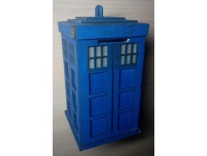 tardis money box 3mm plywood laser cut containers 3d print model - Mito3D