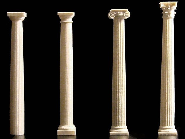 four classical columns buildings & structures greek roman 3D print model - Mito3D