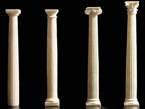 dört klasik sütunlar binalar ve yapılar Yunan Roma 3d print model - Mito3D