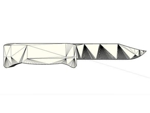 extendido camping cuchillo de 180mm herramientas mano 3d print model - Mito3D