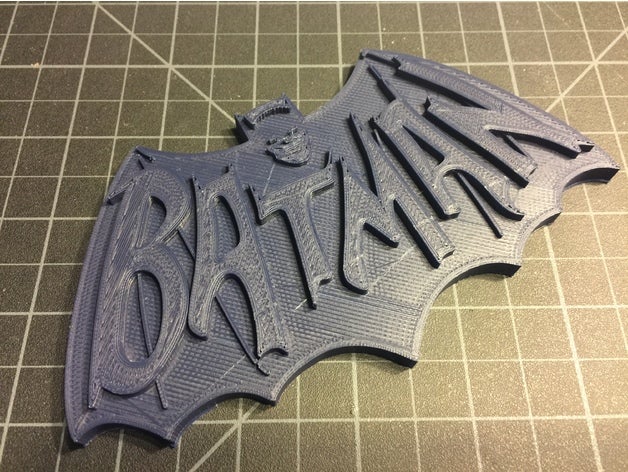 retro logo di batman oggetti scena 3D print model - Mito3D