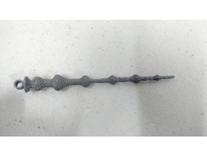 dumbledore baguette, petit pendentif art harry potter un trousseau de clés la magie baguette magique 3d print model - Mito3D