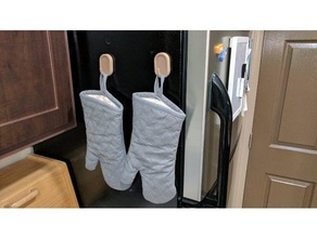 fırın eldiveni kanca mutfak ve yemek buzdolabı mıknatısı mıknatıs manyetik 3d print model - Mito3D
