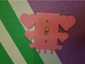 heart light switch plate optional hooks decor 3d print model - Mito3D