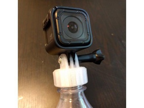 gopro plastic bottle cap mount camera floaty hero 3 4 5 session grip thread water 3d print model - Mito3D
