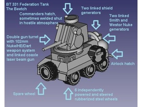 bt331 Federasyonu tank araç alevler savaş wargaming 3d print model - Mito3D