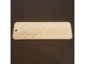 supreme logo key tag ring keychains 3d print model - Mito3D