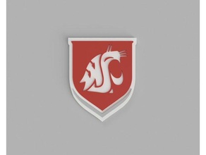 universidad del estado de washington escudo doble y triple extrusión signos logotipos cougar cougs ir wsu logotipo 3d print model - Mito3D