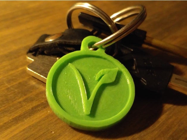 vegan logo keychain keychains 3D print model - Mito3D