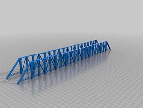 h0 railway open modular bridge lateral frame models railroad scale model 3d print model - Mito3D