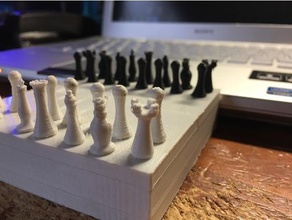 mini chess box pieces board set 3d print model - Mito3D