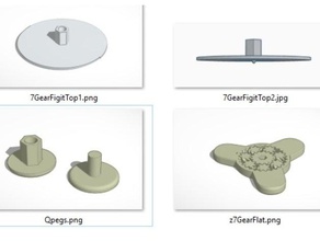 rolamento da engrenagem mão giratório melhorias A impressão 3d figet superior brinquedo figit topo 3d print model - Mito3D