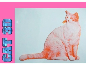 dibujo 3d gato art 3dlito cat image3d di soccorso alleviare 3d print model - Mito3D