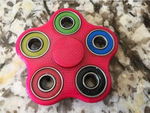 fidget spinner - five spoke toys & games fidget-toy fidgeting fidgetspinner hand spinners cap toy 3d print model - Mito3D