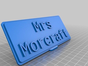 la signora morecraft placca office su misura 3d print model - Mito3D