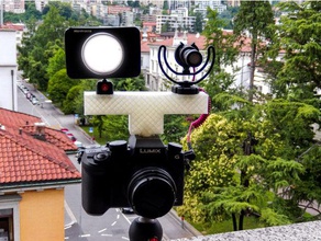 dupla braket anexo flash barato o foto fotografia microfone suporte de fotografias pla stand 3d print model - Mito3D