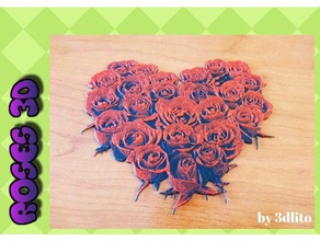 desenho 3d de rosas a arte 3dlito amor corazon dibujo coração image3d amo você 3d print model - Mito3D