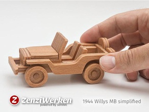 willys mb simplified cnc laser vehicles 4x4 car router jeep lasercut military model mpcnc plywood vintage 3d print model - Mito3D