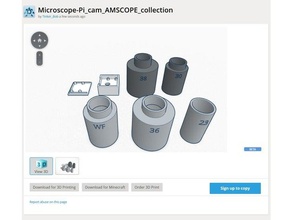 amscope mikroskop koleksiyonu - ahududu pi kamera v2 öğrenme biyoloji adaptörü raspberry 3d print model - Mito3D