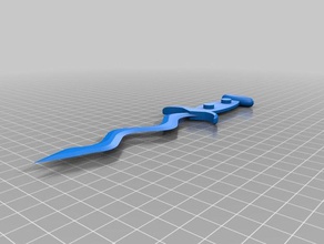 la curva de daga cuchilla cuchillo curvada estilete navaja 3d print model - Mito3D