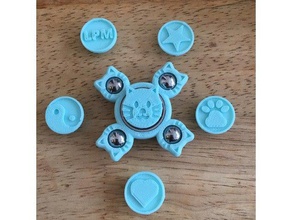 customizable fidget spinner 608 bearing caps toys & games 3d print model - Mito3D