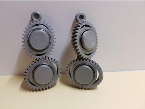 eliptik dişli - iki model Anahtarlık elips engrenages fidget oyuncak vites pignons 3d print model - Mito3D