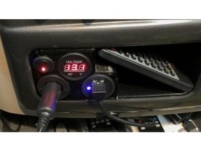 power pod insertar rv dash cajita de la automoción Toma 12v gauge el puerto usb pantalla voltaje 3d print model - Mito3D