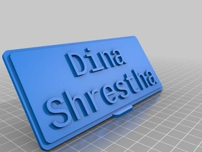 meine angepasste Tabelle-Plakette zwei Linie office kundengebundene 3d print model - Mito3D