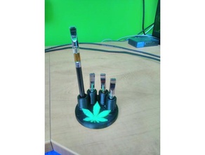 2 renk 4 slot vape kalem 10mm çap delik dur 2-Renkli Yazıcı çift alanında ekstruzyon yasal marihuana esrar marijuanna yaprağı istasyonu ot 3d print model - Mito3D