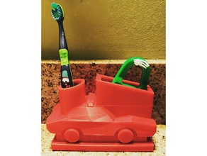el coche de la policía titular cepillo dientes cuarto baño 3d print model - Mito3D