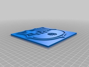 fbc shield - escudo 3d printing barca bar fcb fcbarcelona fc 3d print model - Mito3D