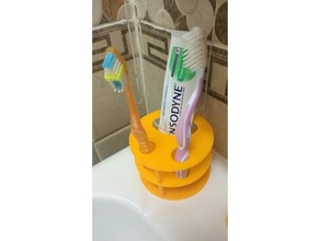 escova de dentes pasta titular casa banho caso cabeça da stand suporte dente toothpasteholder 3d print model - Mito3D