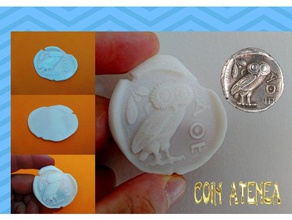 moneda de atenea art 3dlito antiguo atenas buho la oro grecia lechuza numismatica edad owl plat plata el alivio aliviar roma 3d print model - Mito3D