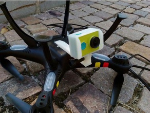 syma x8c - mount gopro xiaomi yi il fai da te drone quadcopter 3d print model - Mito3D