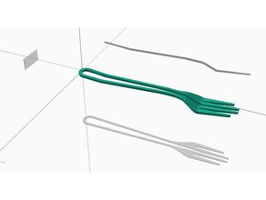 fork - extruded xyz planes intersection experiment kitchen & dining cutlery utensils 3d print model - Mito3D